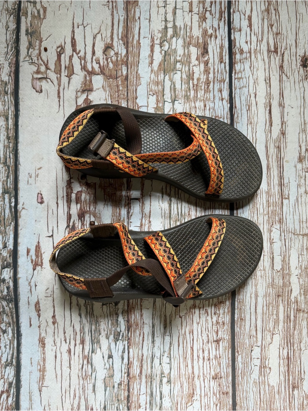 Chaco Z/Cloud 2 Orange Brown Geometric Hiking Sandals